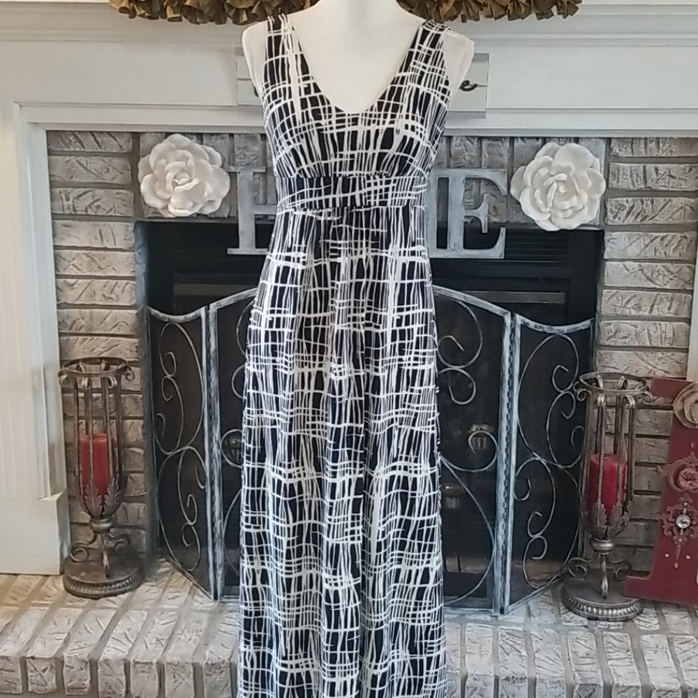 Ann Taylor Blue and White Sleeveless Sundress